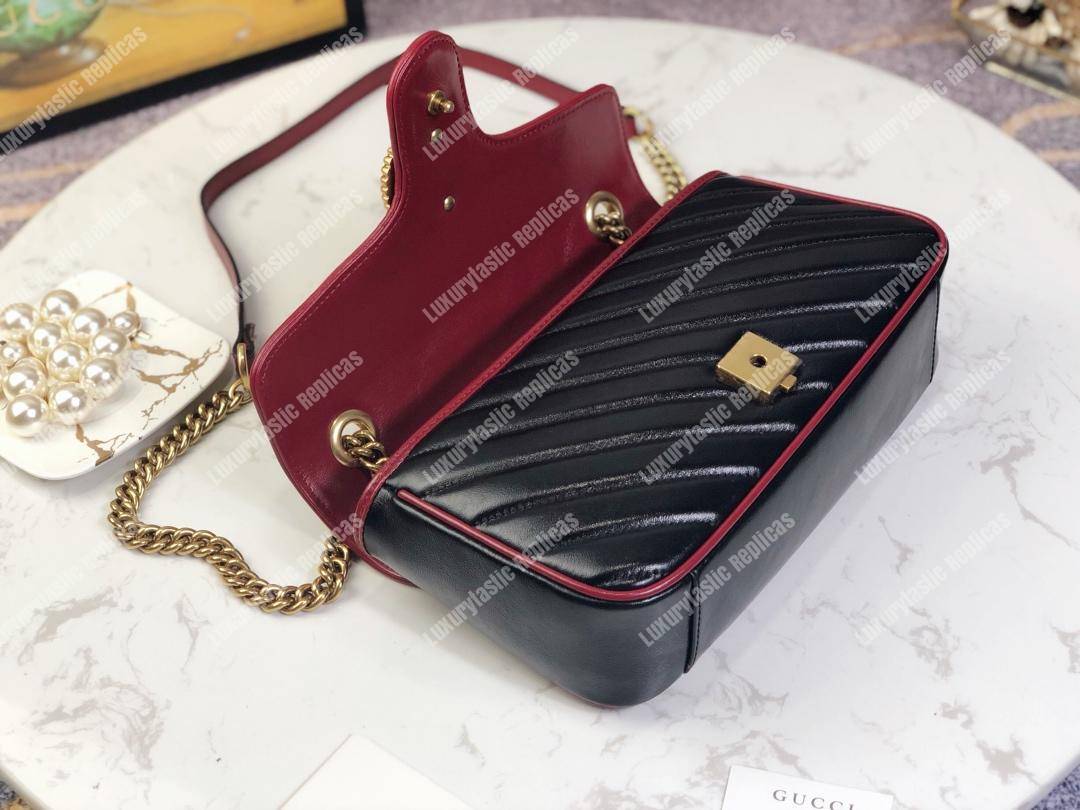 G*u*i gg marmont small shoulder bag black cerise