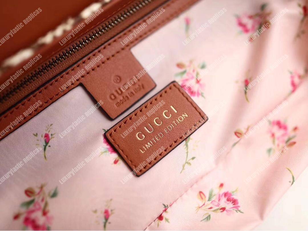 G*u*i gg marmont raffia small shoulder bag cream snakeskin trim