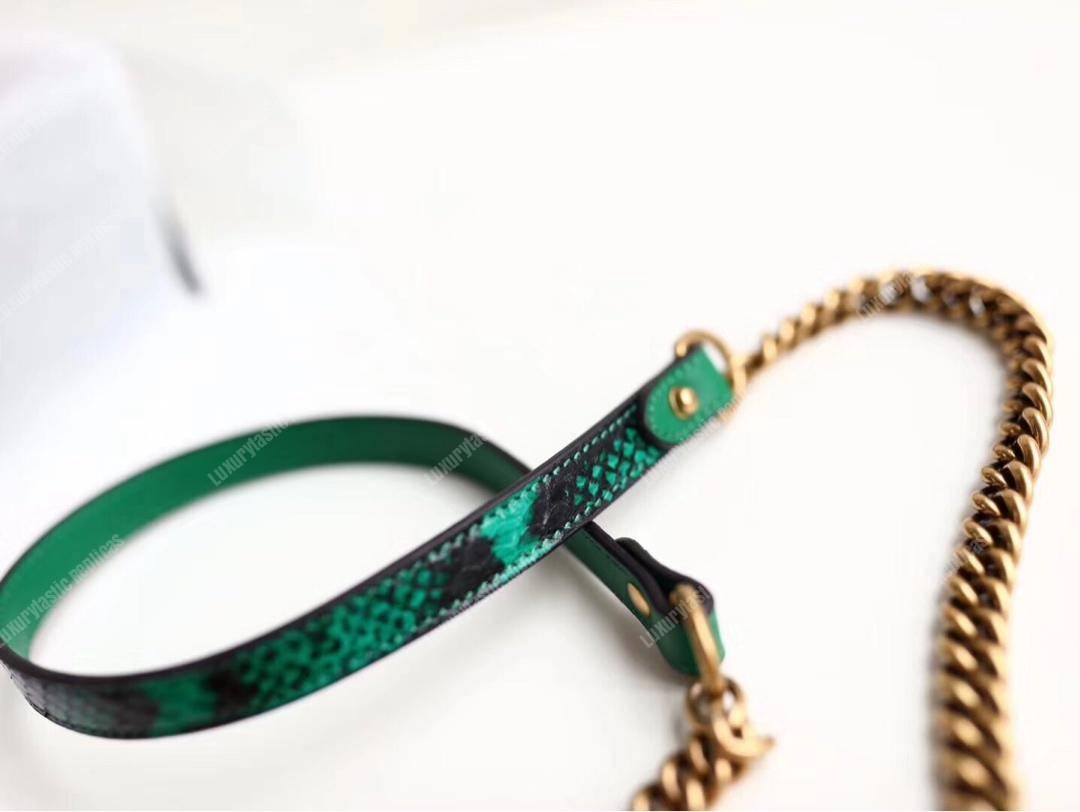 G*u*i gg marmont raffia small shoulder bag green snakeskin trim