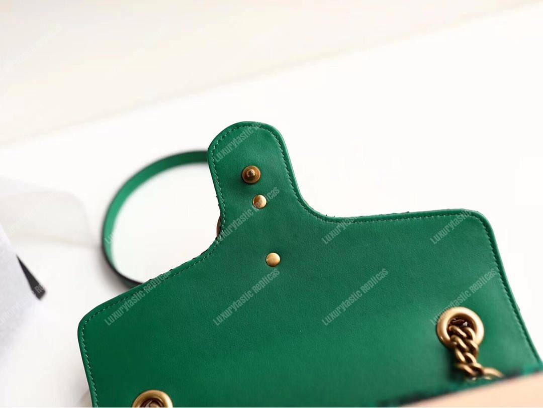 G*u*i gg marmont raffia small shoulder bag green snakeskin trim