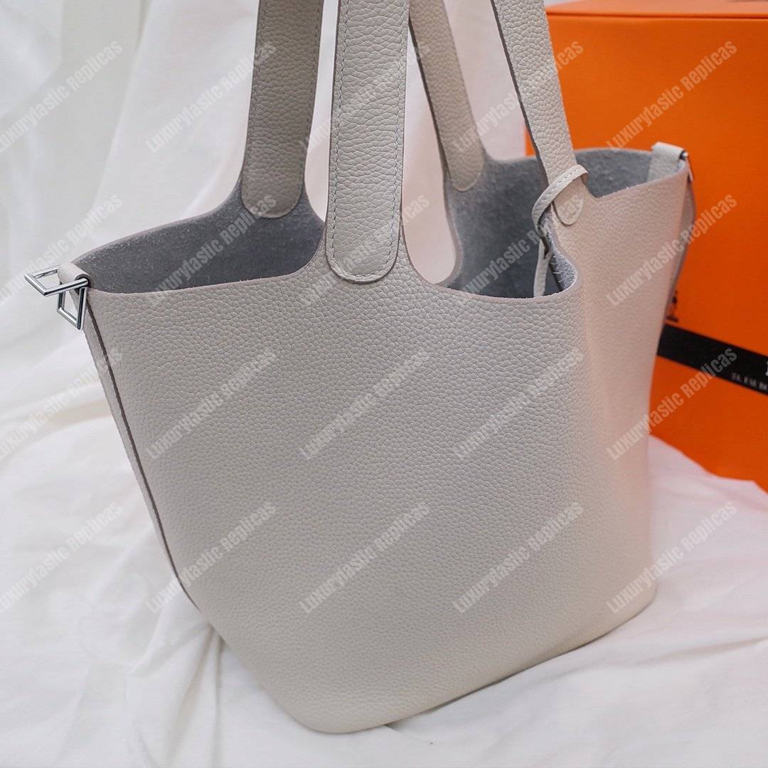 H**mes picotin 22 clemence blanc palladium hardware