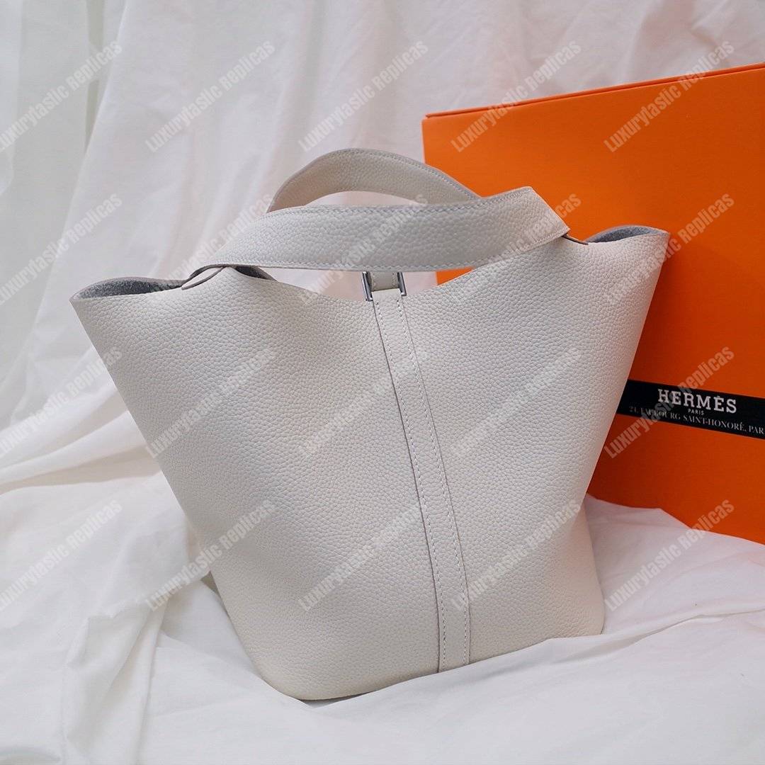 H**mes picotin 22 clemence blanc palladium hardware
