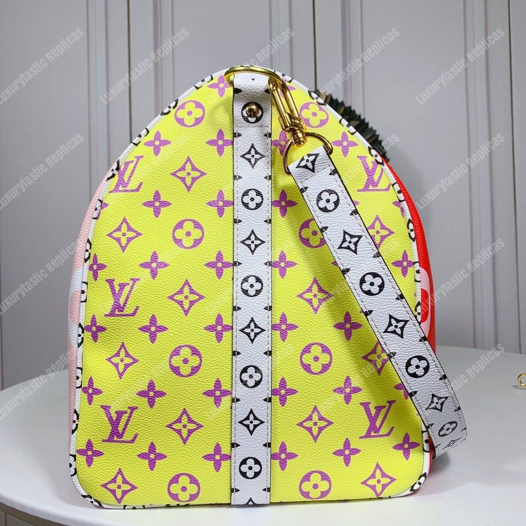LV Keepall Bandouliere 50 Giant Monogram Red/Pink