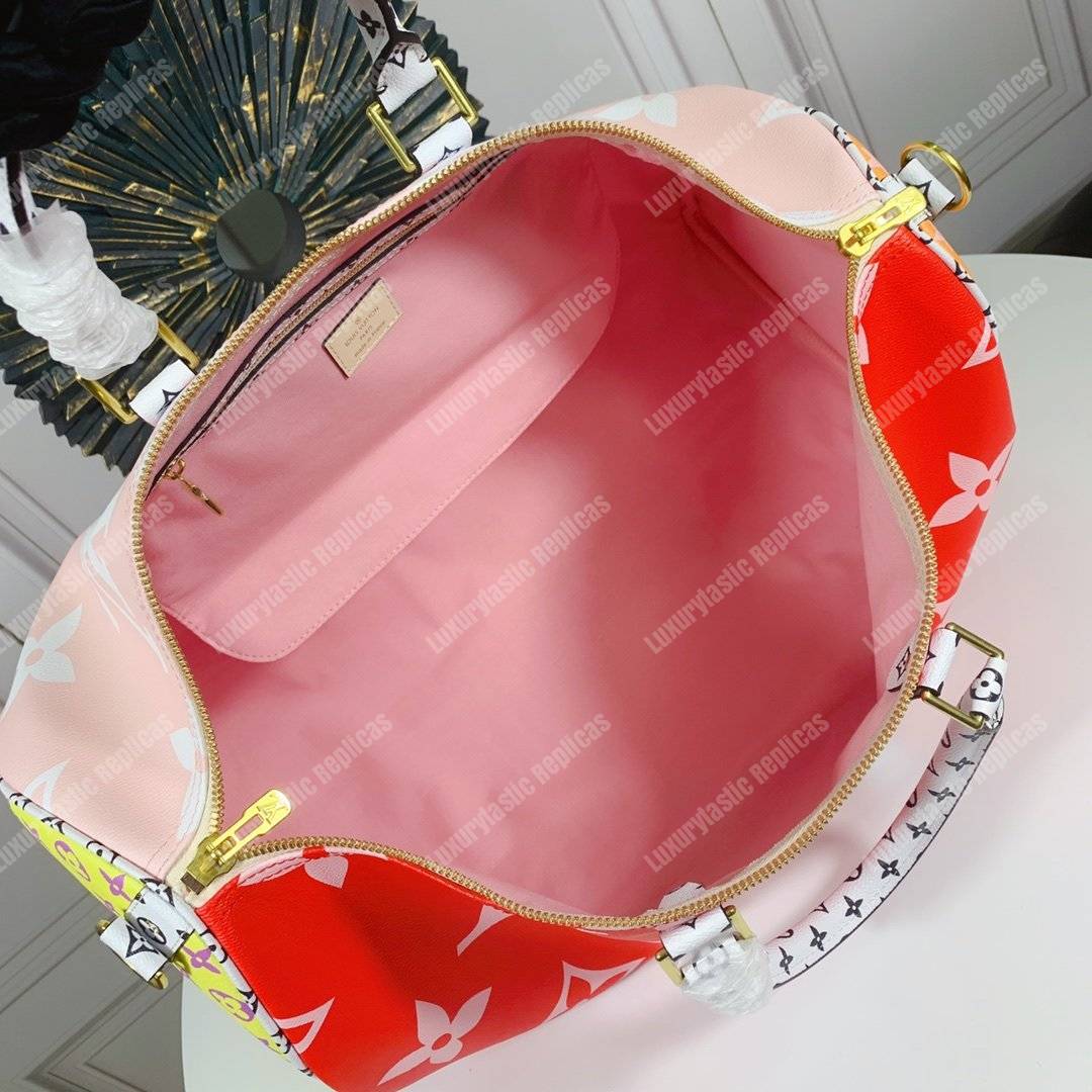 LV Keepall Bandouliere 50 Giant Monogram Red/Pink
