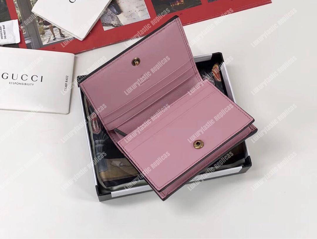 G*u*i gg strawberry print card case wallet