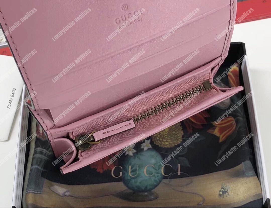 G*u*i gg strawberry print card case wallet