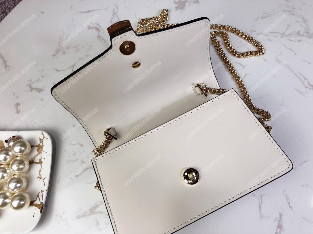 G*u*i sylvie leather mini chain bag white