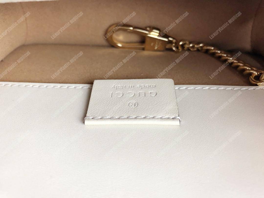 G*u*i sylvie leather mini chain bag white