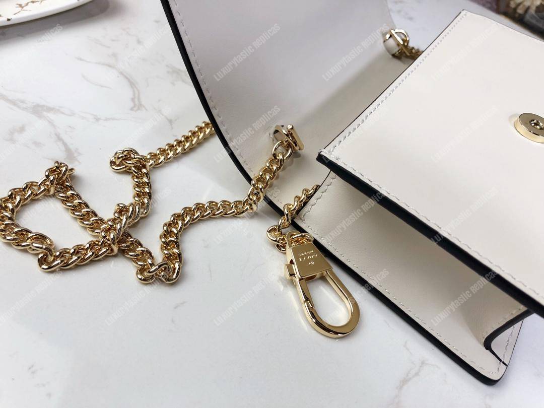 G*u*i sylvie leather mini chain bag white