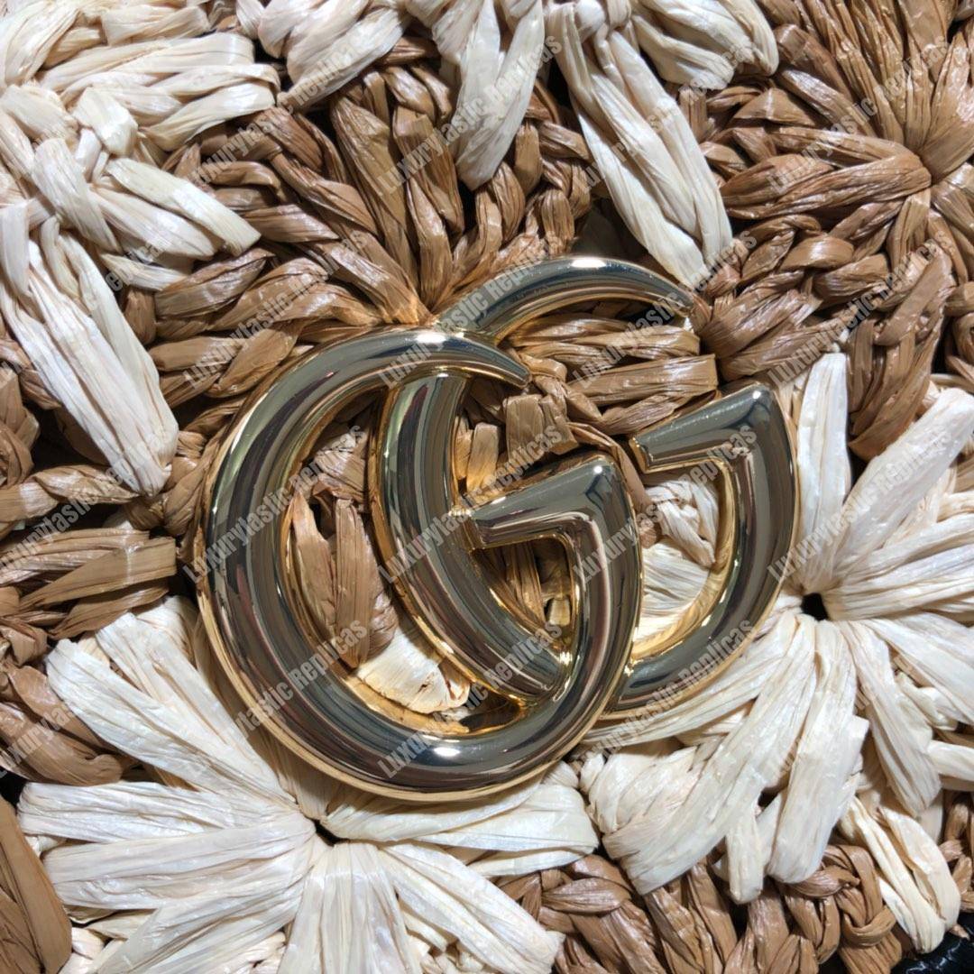 G*u*i marmont raffia small shoulder bag black