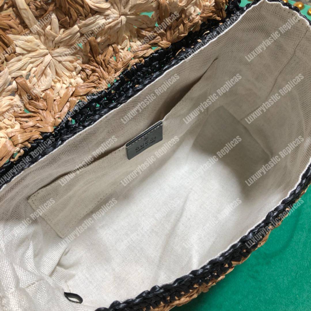 G*u*i marmont raffia small shoulder bag black