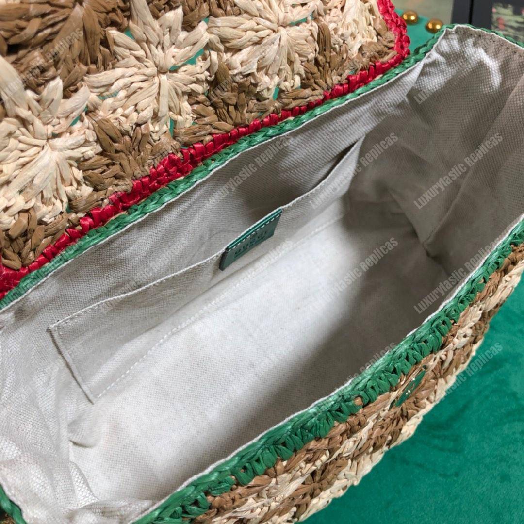 G*u*i marmont raffia small shoulder bag red green