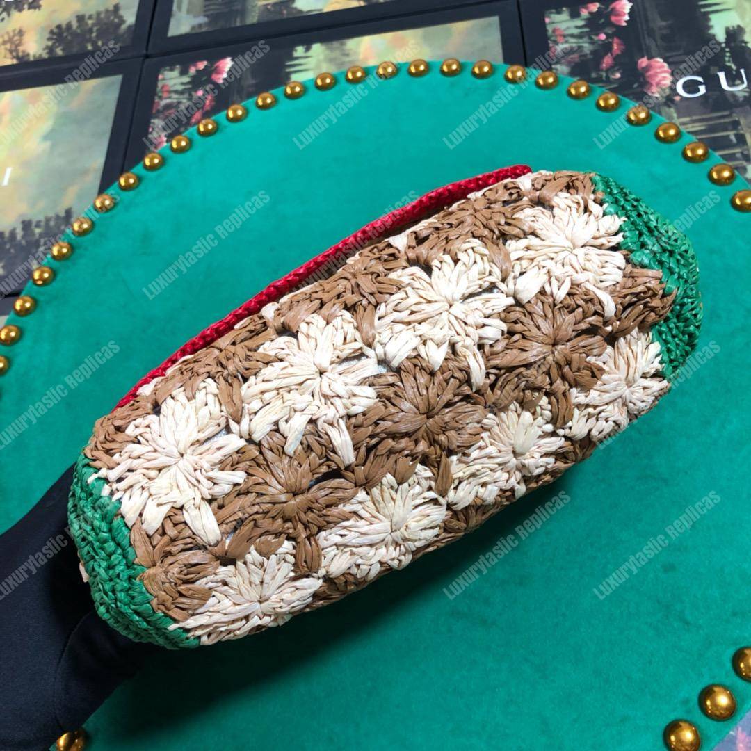 G*u*i marmont raffia small shoulder bag red green