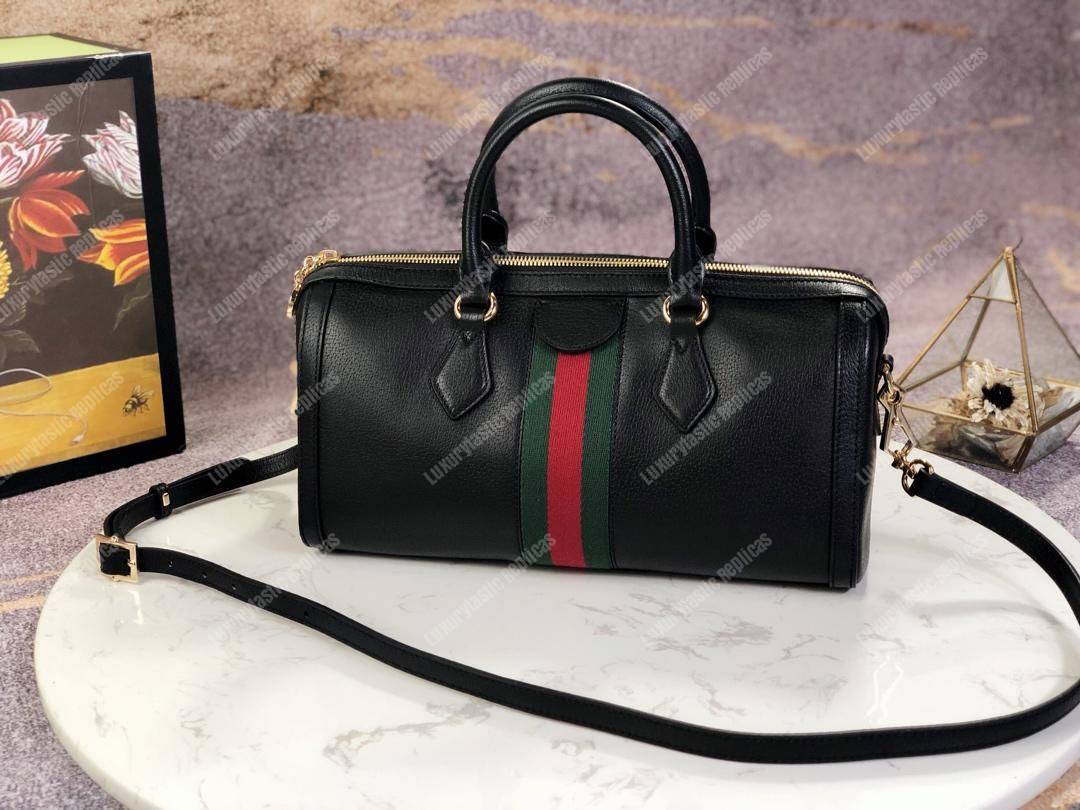 G*u*i ophidia medium top handle bag black