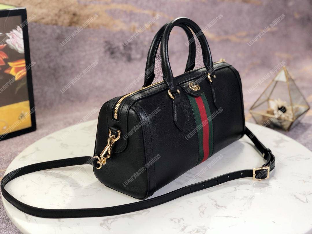 G*u*i ophidia medium top handle bag black