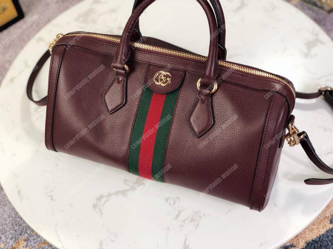 G*u*i ophidia medium top handle bag burgundy