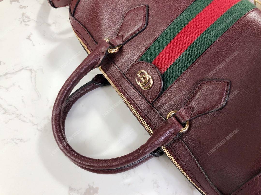 G*u*i ophidia medium top handle bag burgundy