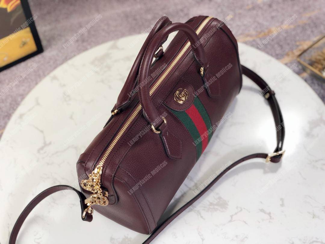 G*u*i ophidia medium top handle bag burgundy