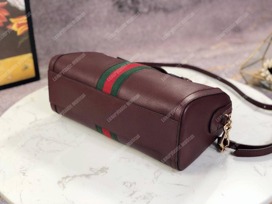 G*u*i ophidia medium top handle bag burgundy