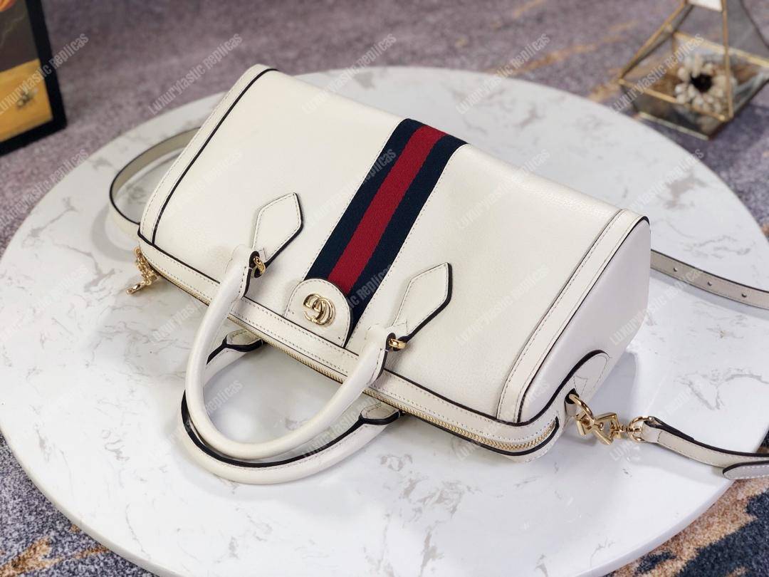 G*u*i ophidia medium top handle bag white