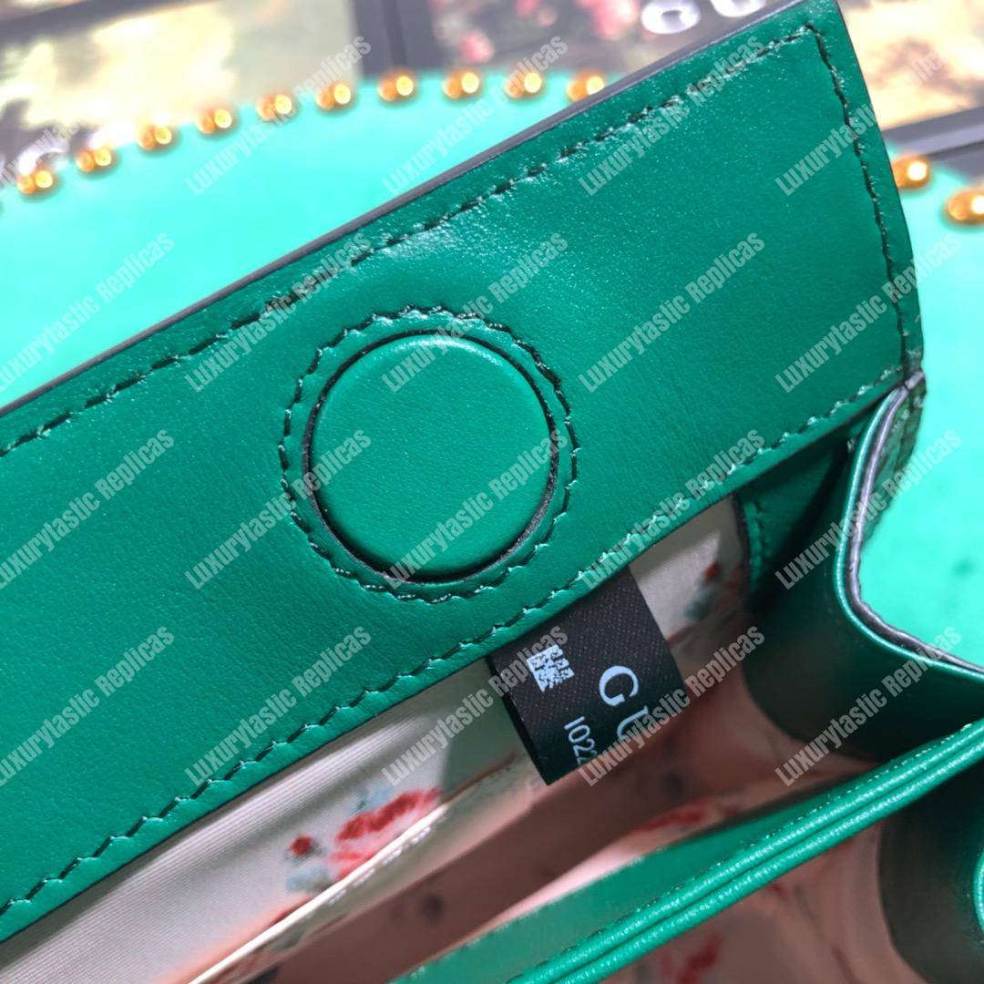 G*u*i online exclusive ophidia straw small shoulder bag green snakeskin trim