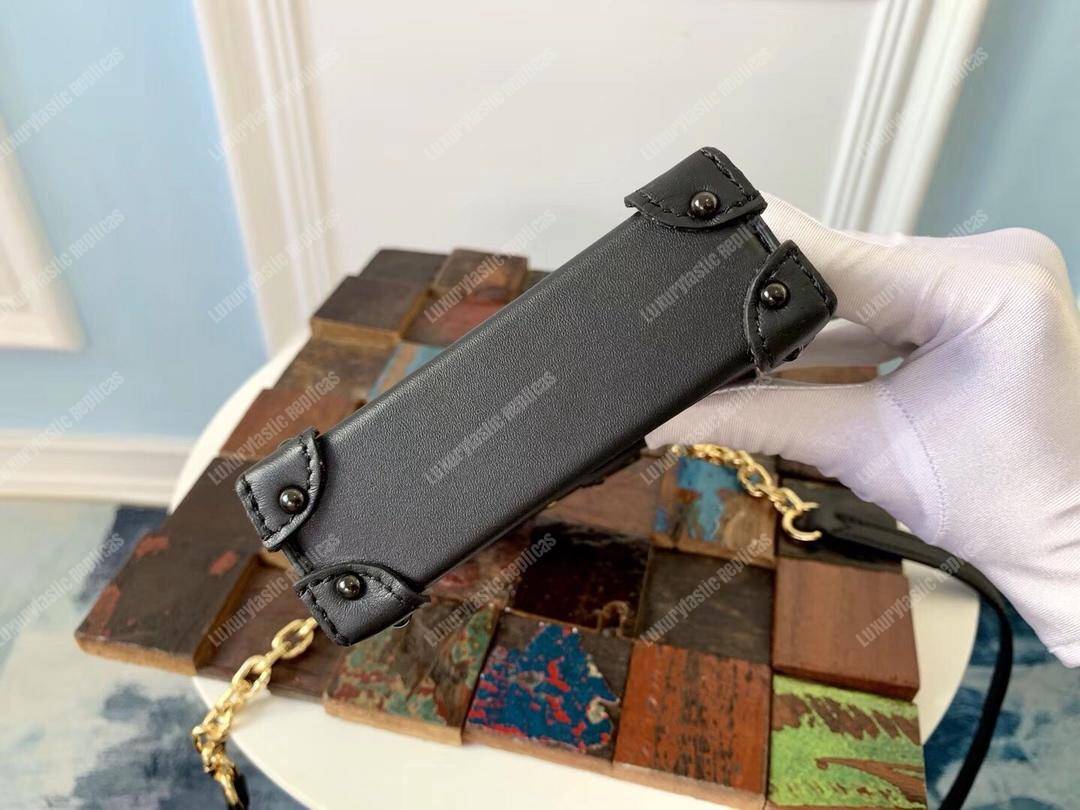 LV Pochette Verticale Trunk Monogram Canvas Black Leather