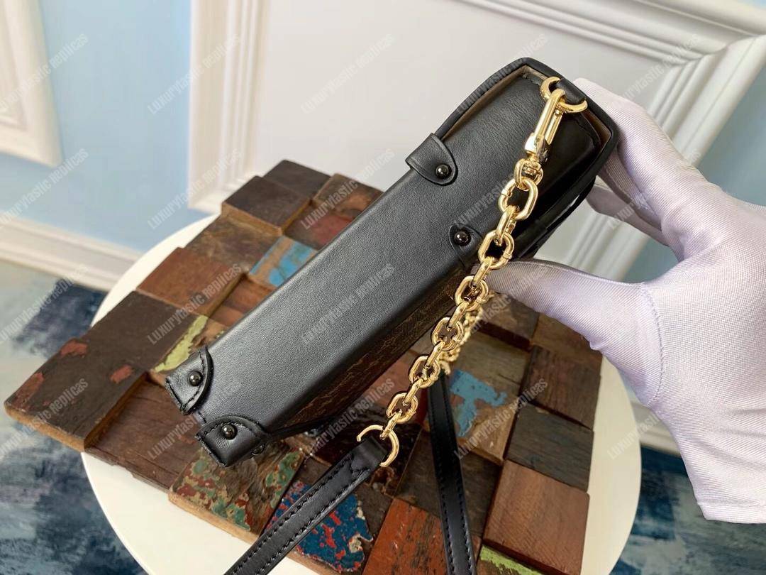 LV Pochette Verticale Trunk Monogram Canvas Black Leather