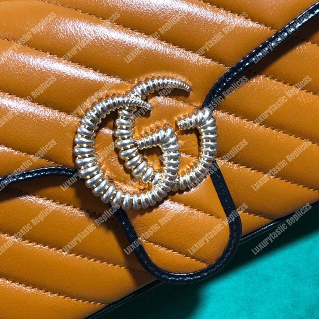 G*u*i gg marmont small shoulder bag cognac