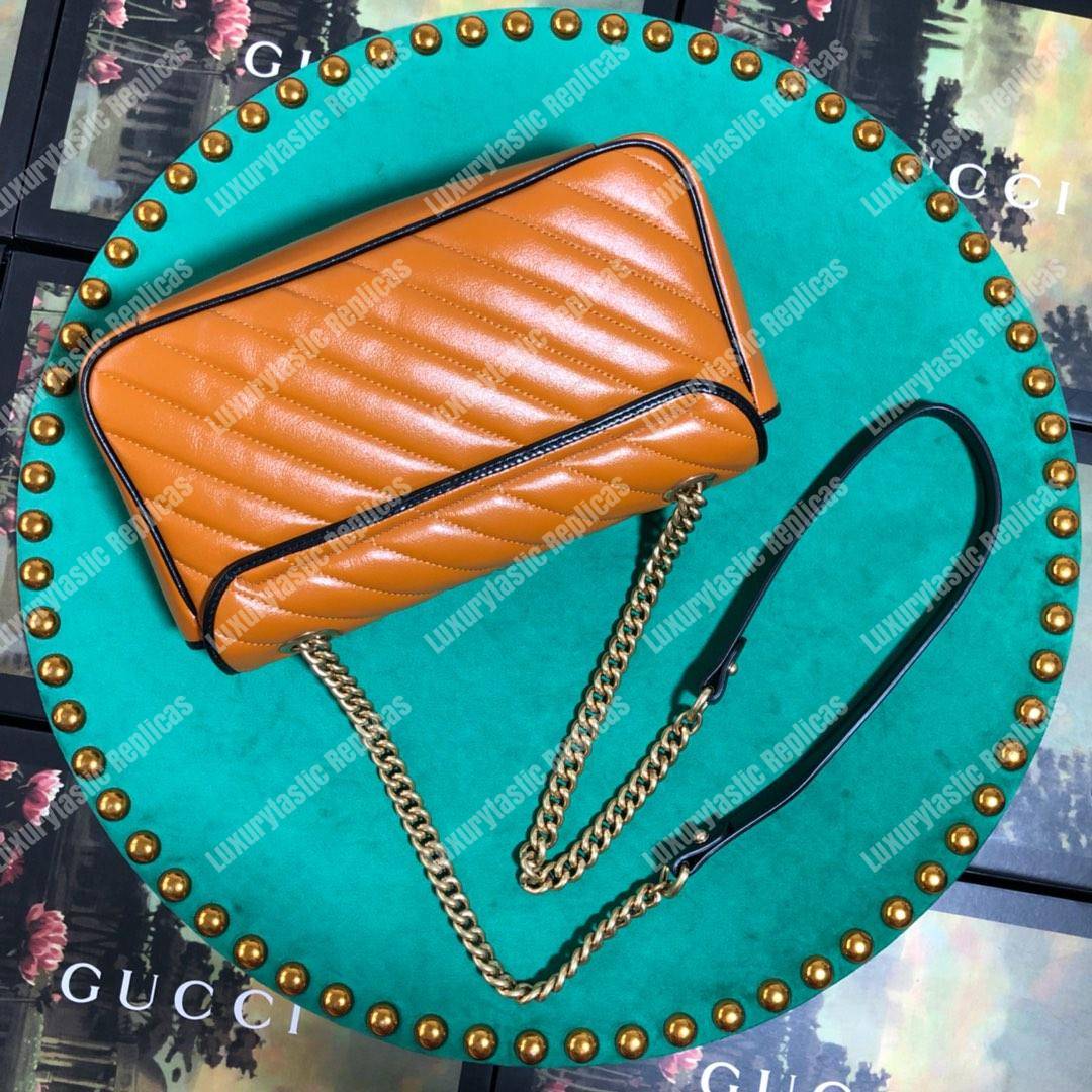 G*u*i gg marmont small shoulder bag cognac