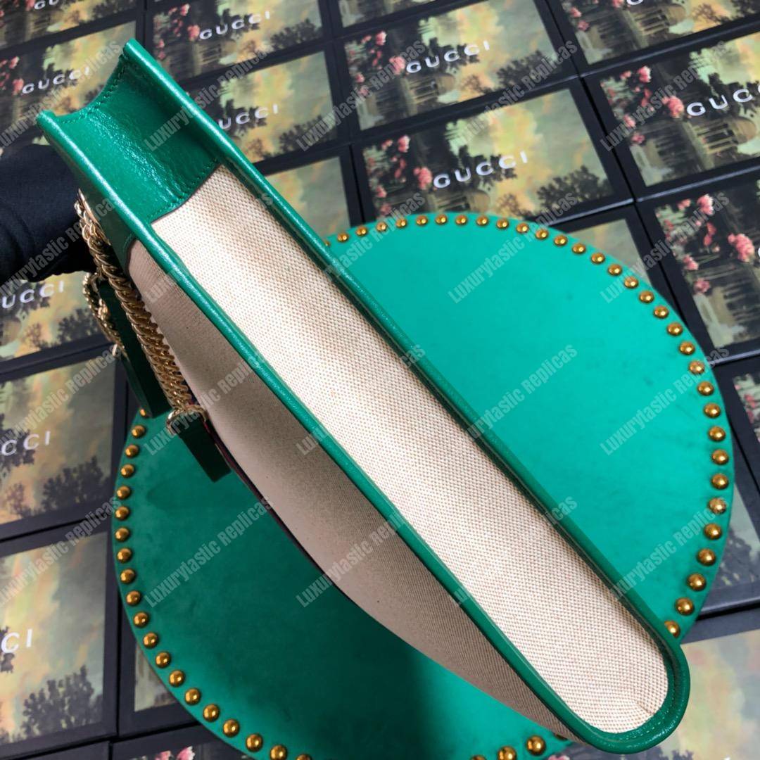 G*u*i online exclusive rajah large tote green trim