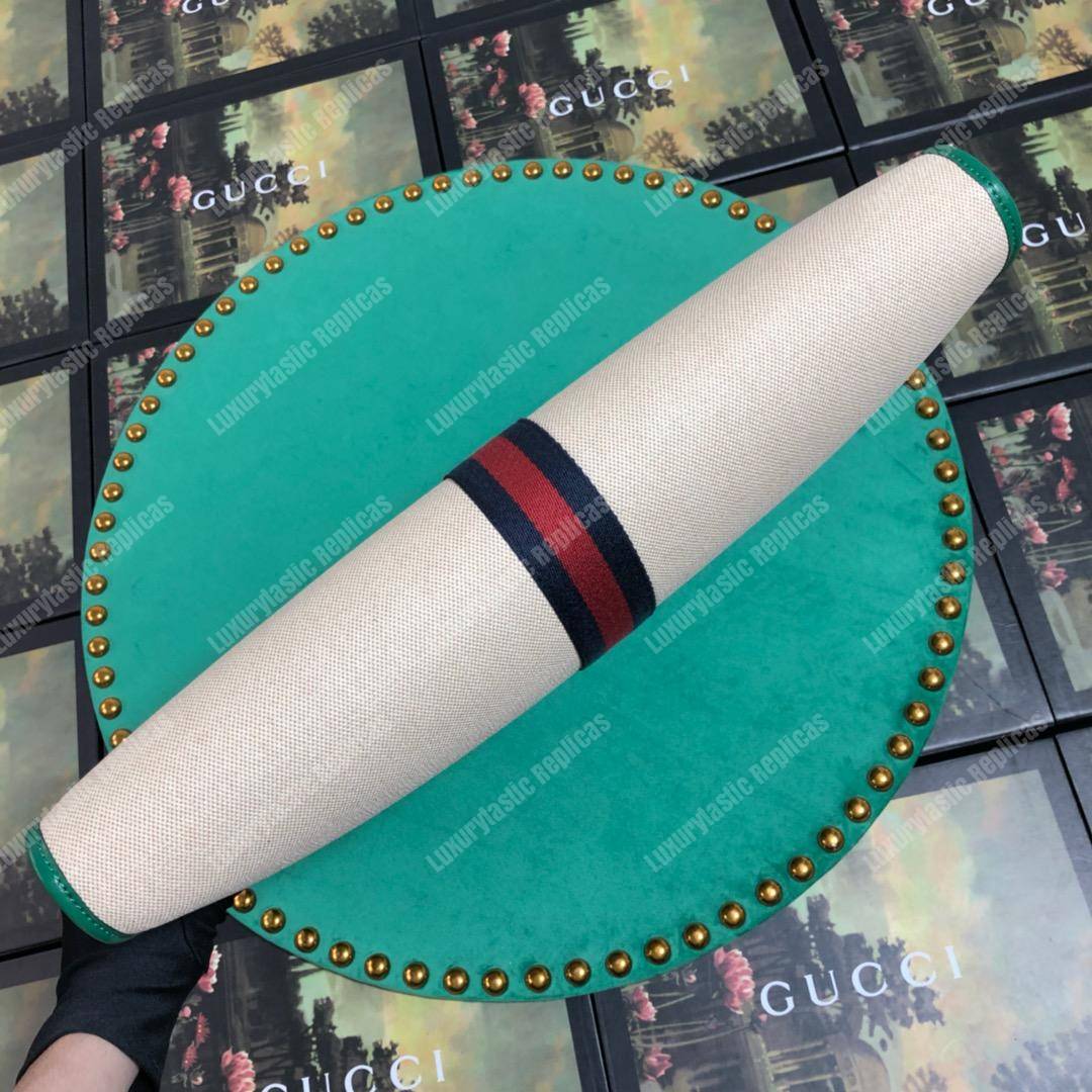 G*u*i online exclusive rajah large tote green trim