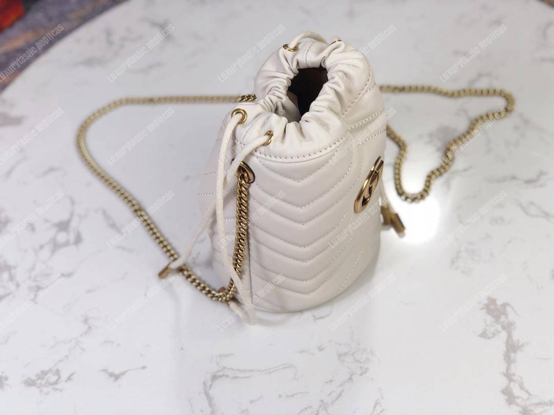 G*u*i gg marmont mini bucket bag white