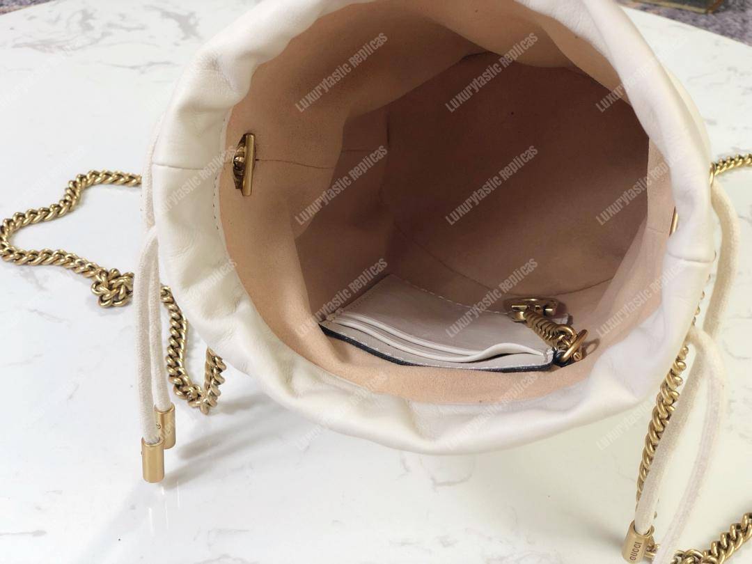 G*u*i gg marmont mini bucket bag white