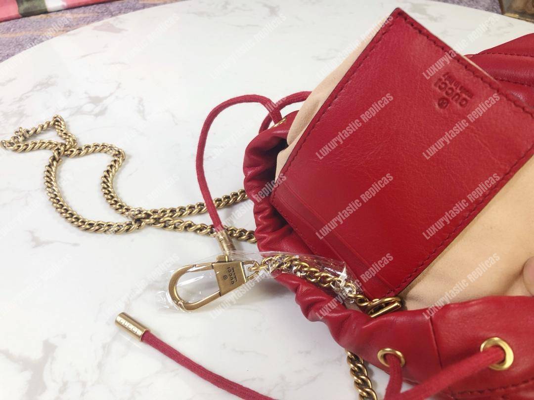 G*u*i gg marmont mini bucket bag hibiscus red