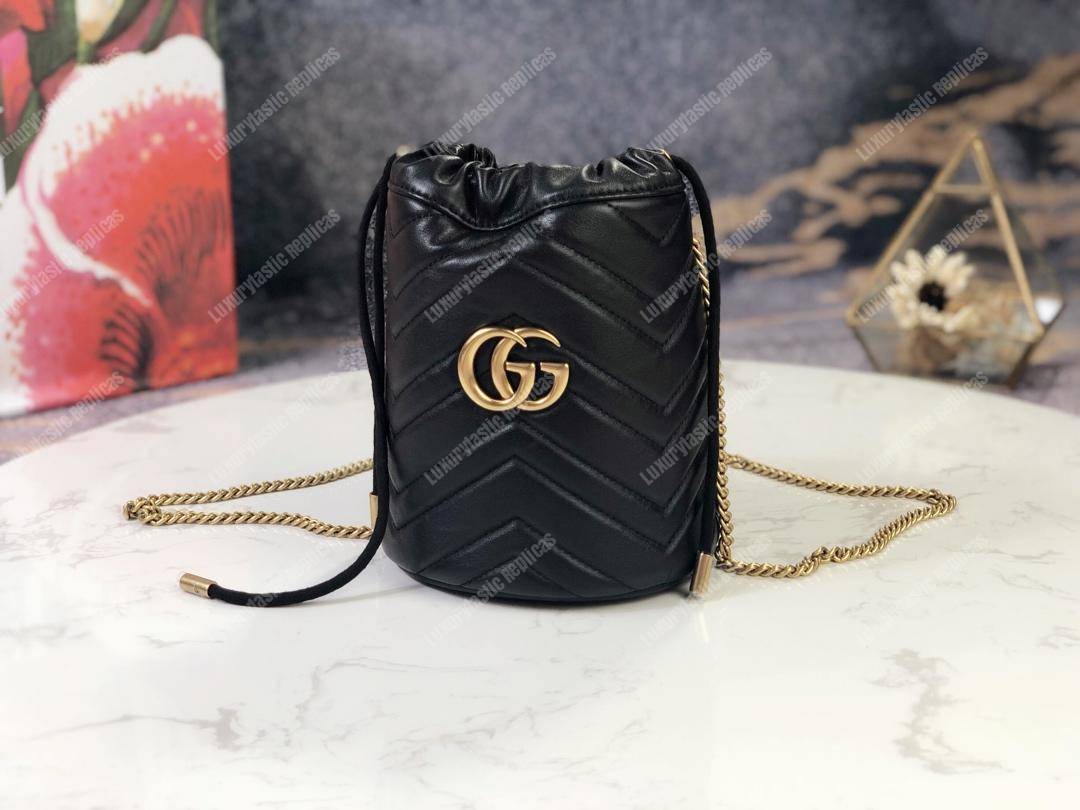 G*u*i gg marmont mini bucket bag black