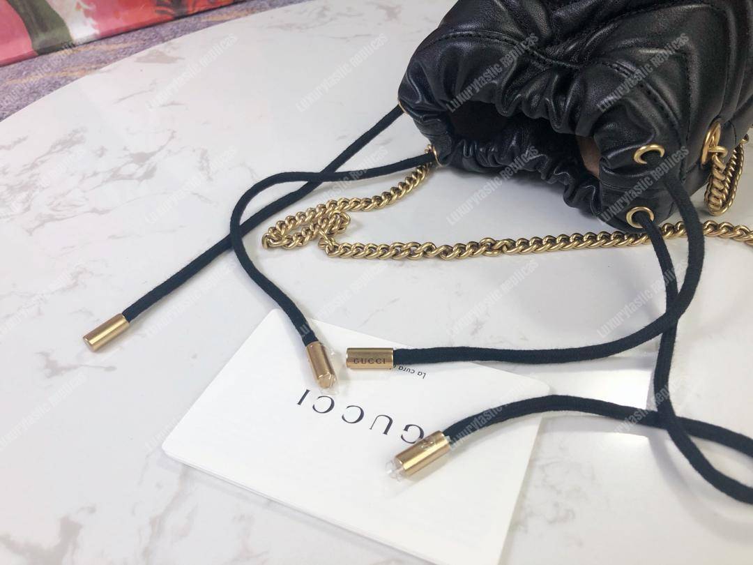 G*u*i gg marmont mini bucket bag black