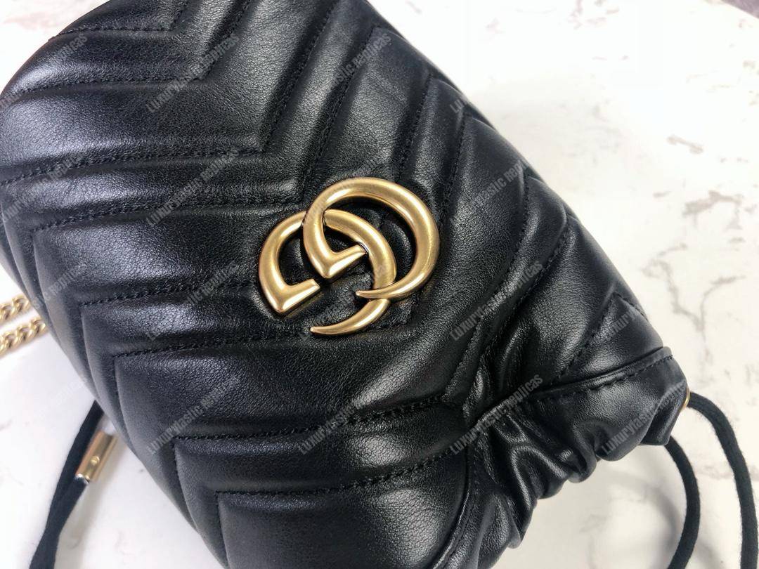 G*u*i gg marmont mini bucket bag black