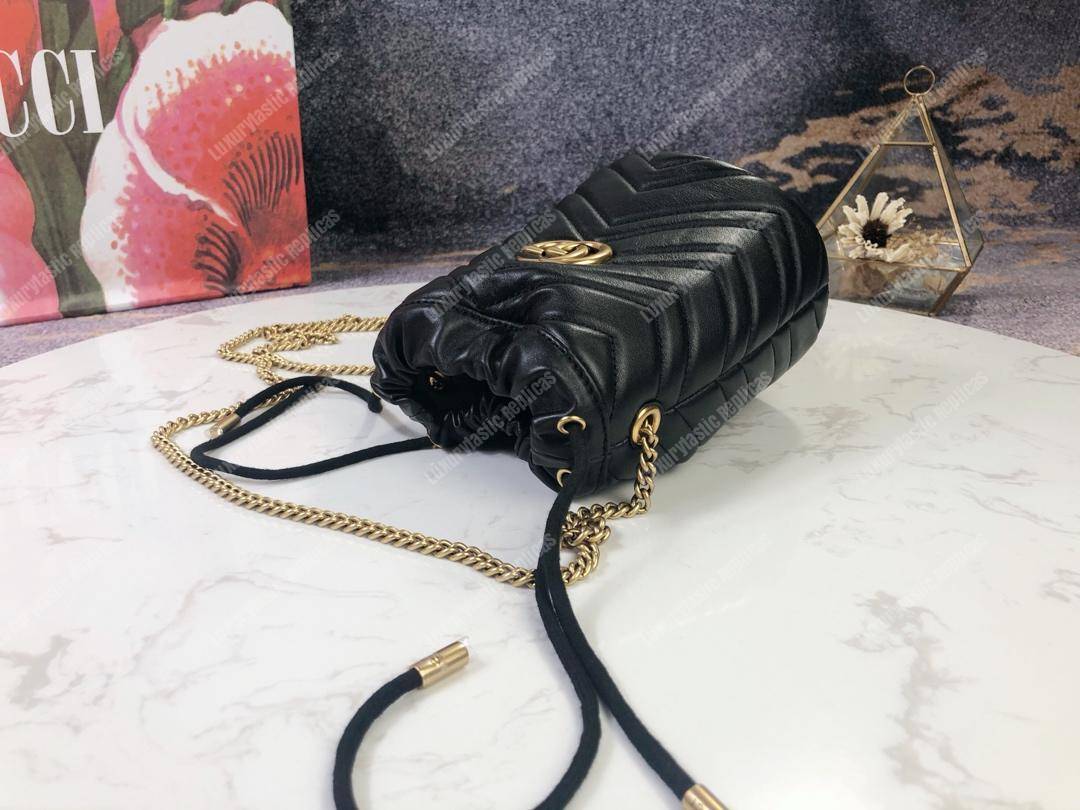G*u*i gg marmont mini bucket bag black
