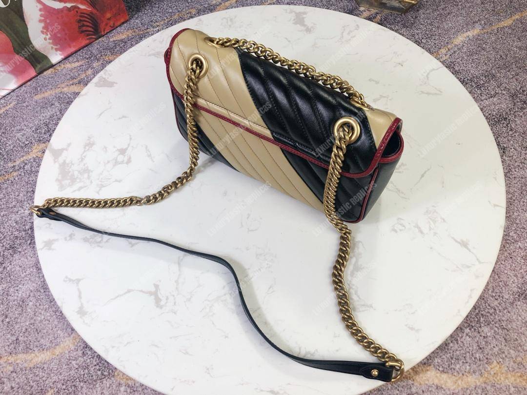 G*u*i gg marmont small shoulder bag beige black