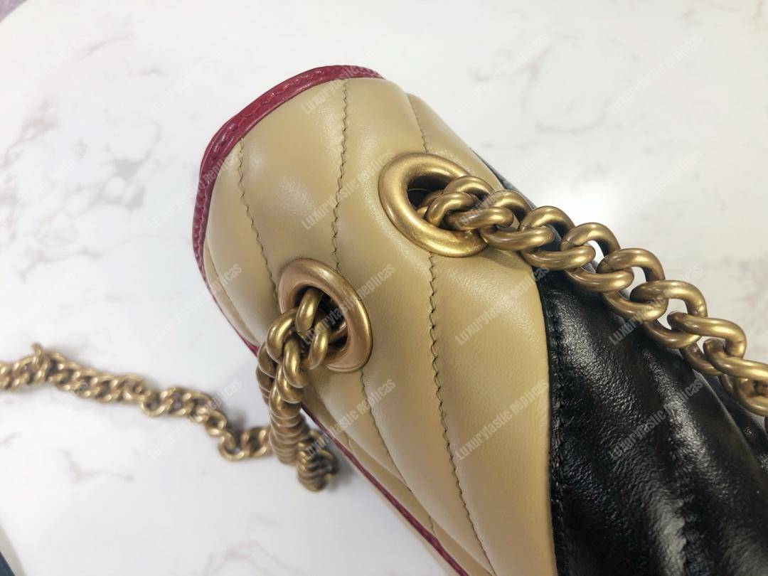 G*u*i gg marmont small shoulder bag beige black