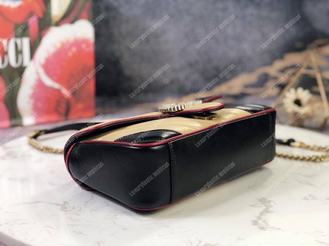 G*u*i gg marmont small shoulder bag beige black