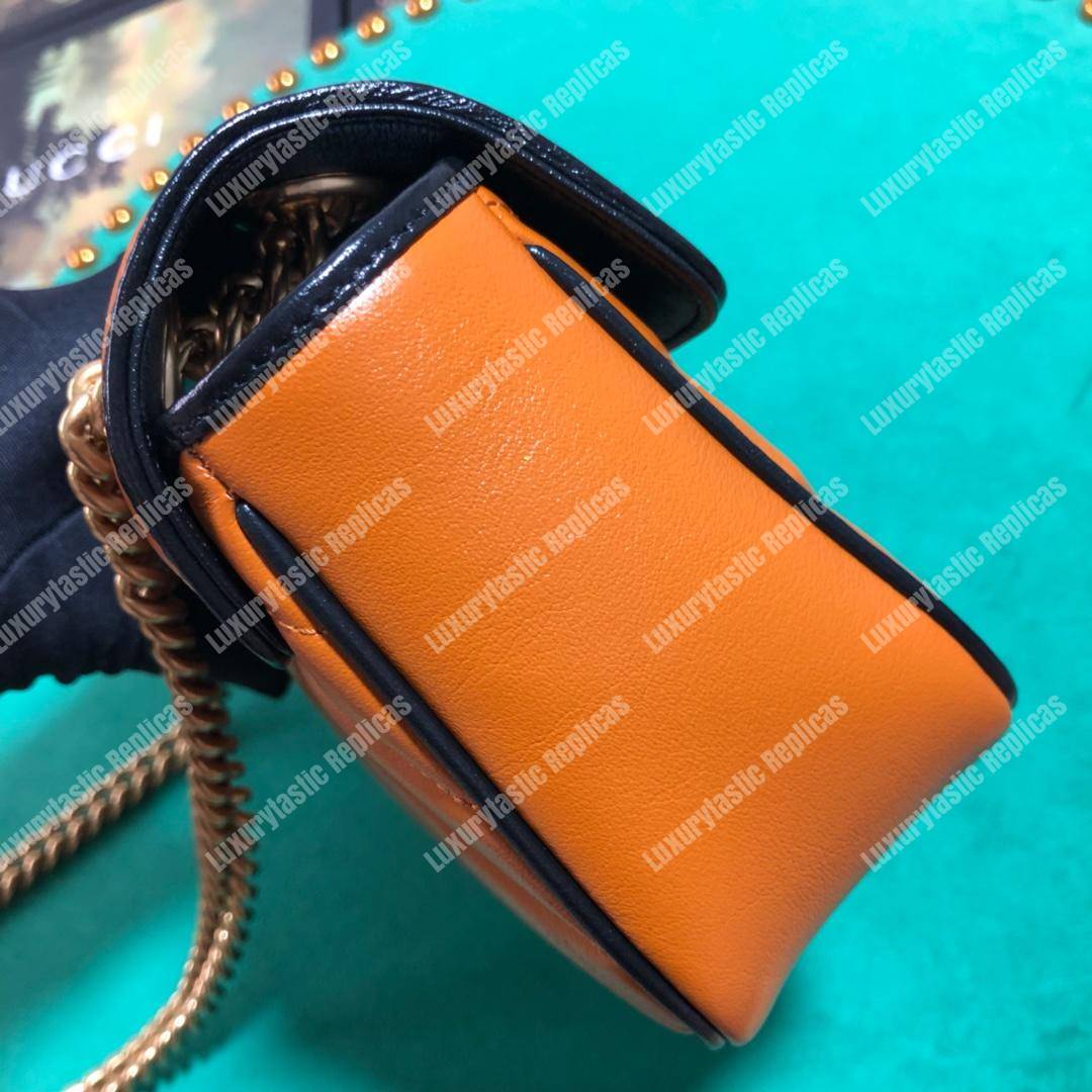 G*u*i gg marmont matelassé mini bag cognac