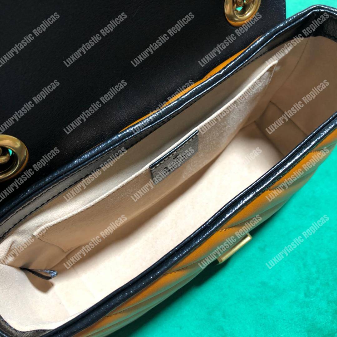 G*u*i gg marmont matelassé mini bag cognac