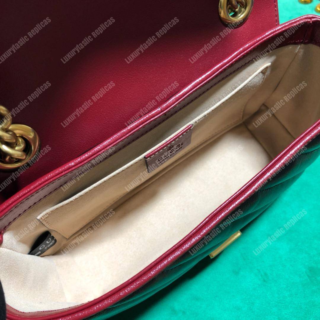 G*u*i gg marmont matelassé mini bag black cerise