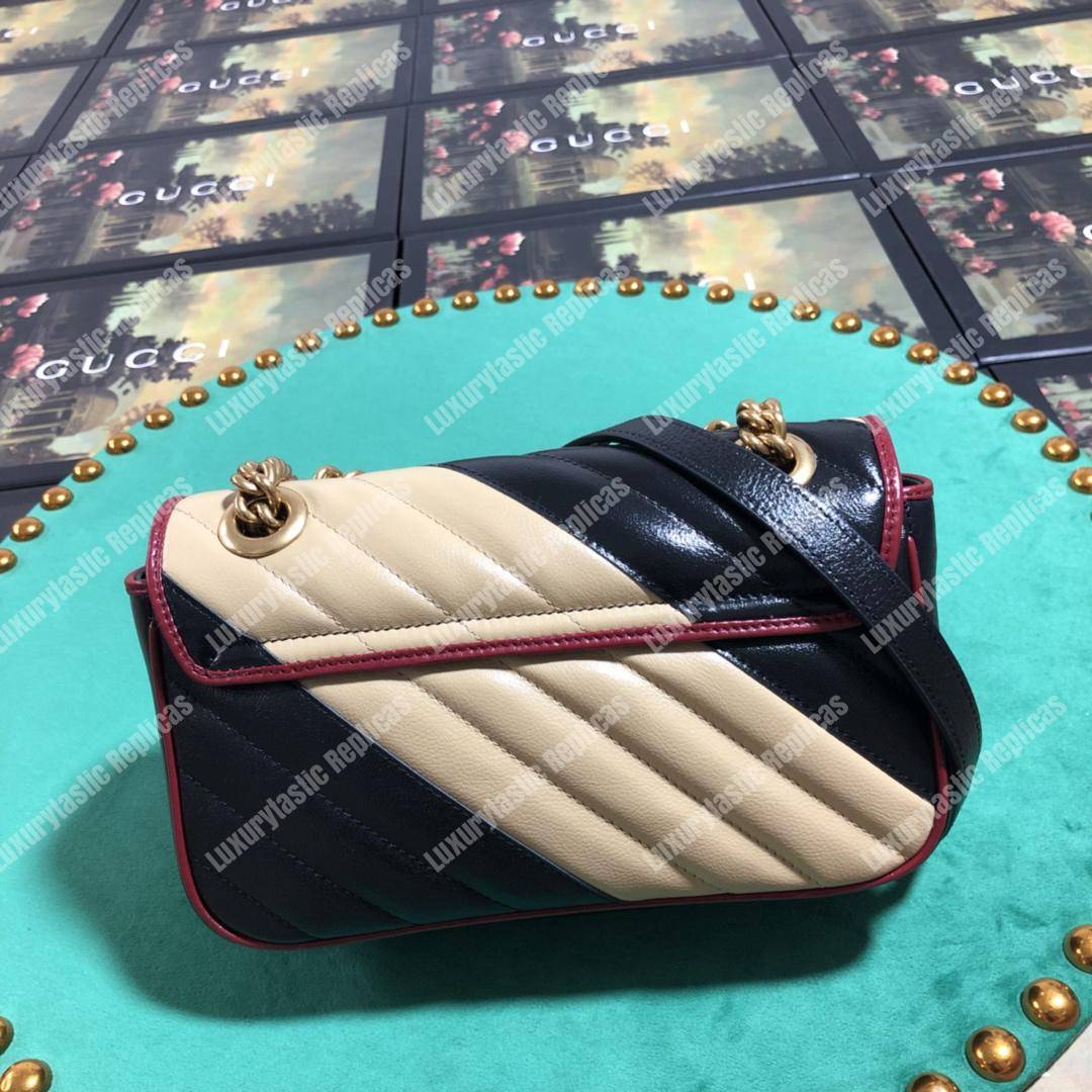 G*u*i gg marmont matelassé mini bag beige black cerise
