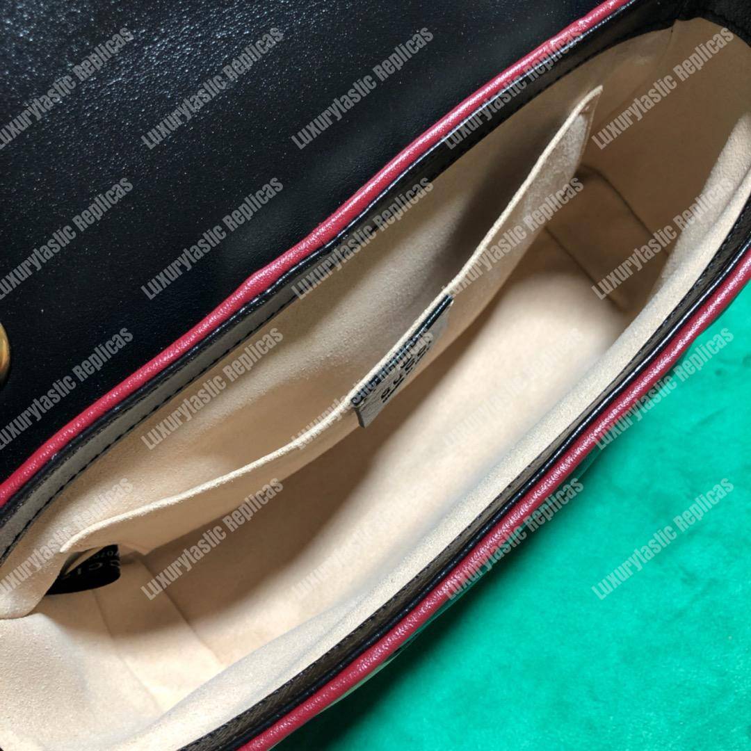 G*u*i gg marmont matelassé mini bag beige black cerise