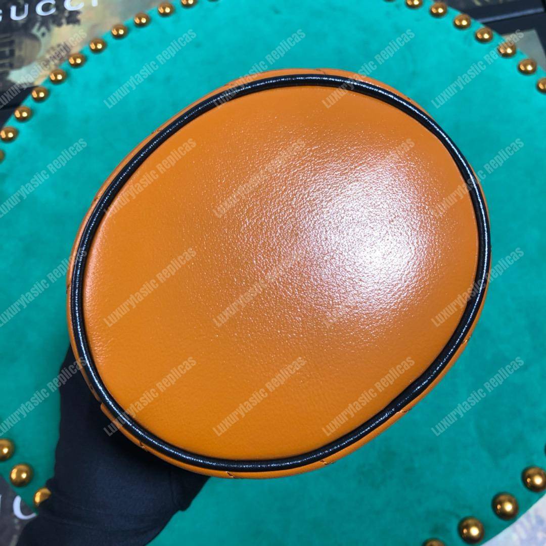 G*u*i gg marmont mini bucket bag cognac