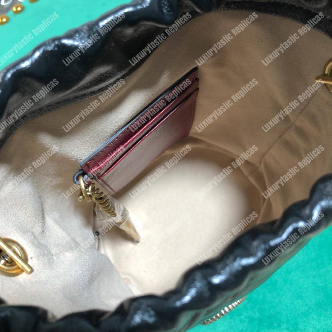 G*u*i gg marmont mini bucket bag black cerise
