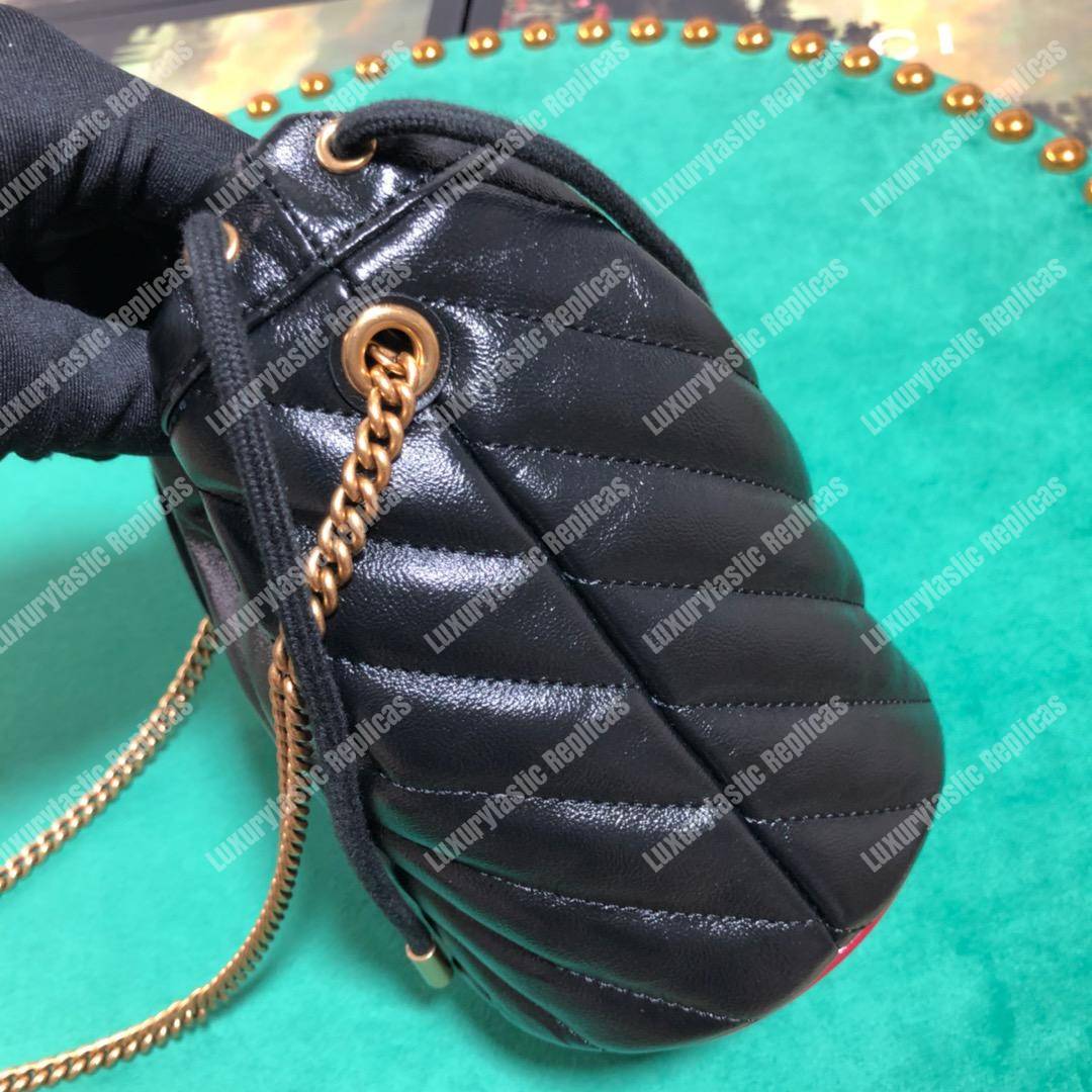 G*u*i gg marmont mini bucket bag black cerise