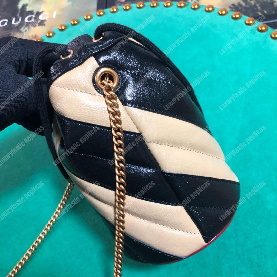 G*u*i gg marmont mini bucket bag black beige
